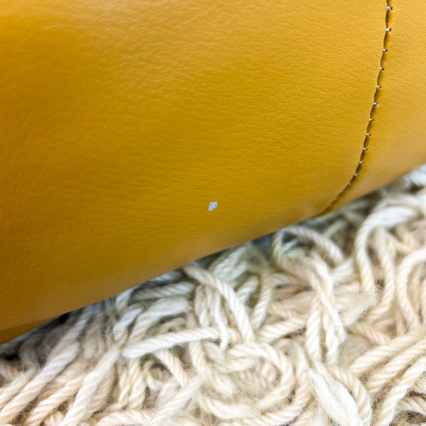 MUSTARD VINYL FOOTSTOOL