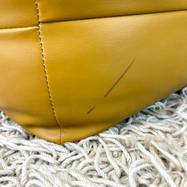 MUSTARD VINYL FOOTSTOOL