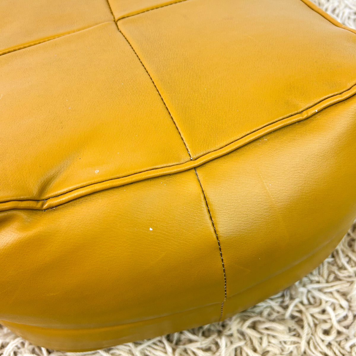 MUSTARD VINYL FOOTSTOOL - HEY JUDE WORKSHOP • Vintage furniture & objects Melbourne
