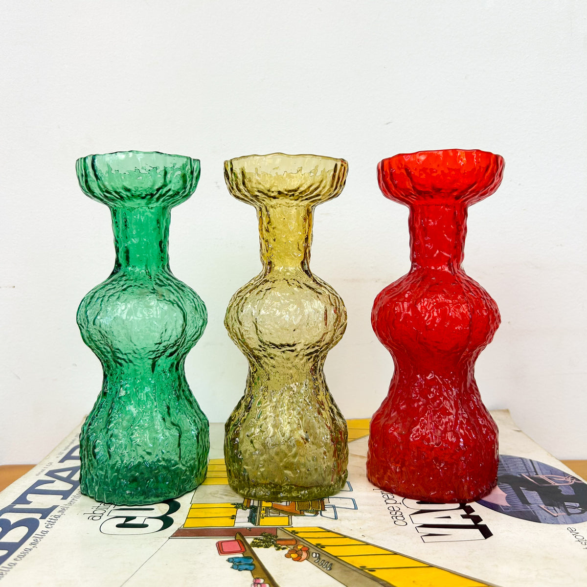 JAPANESE BARK GLASS VASES - HEY JUDE WORKSHOP • Vintage furniture & objects Melbourne