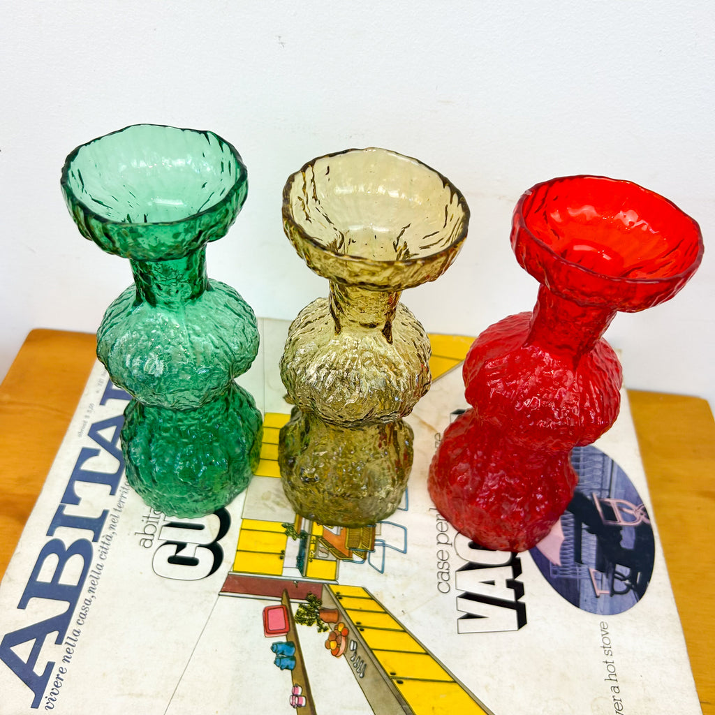 JAPANESE BARK GLASS VASES - HEY JUDE WORKSHOP • Vintage furniture & objects Melbourne