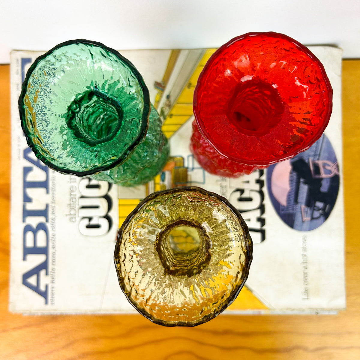 JAPANESE BARK GLASS VASES - HEY JUDE WORKSHOP • Vintage furniture & objects Melbourne