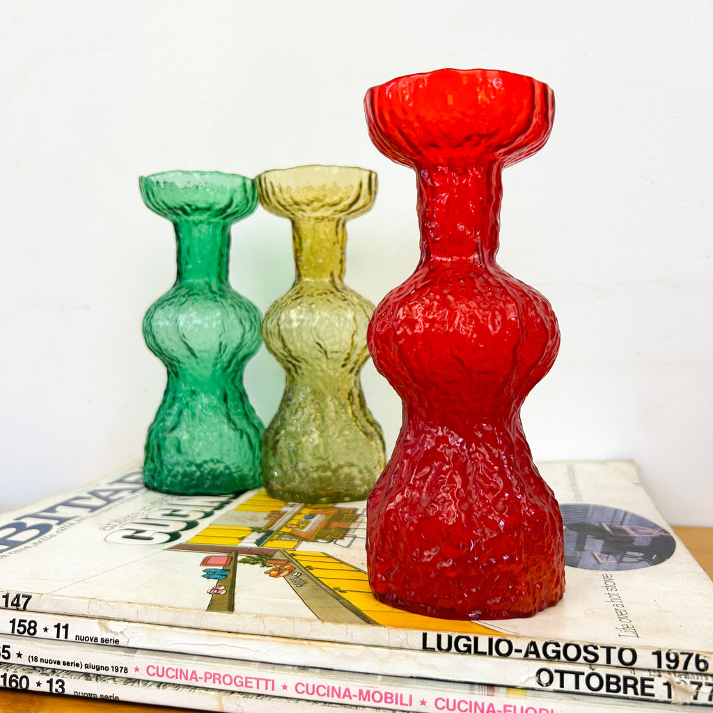 JAPANESE BARK GLASS VASES - HEY JUDE WORKSHOP • Vintage furniture & objects Melbourne