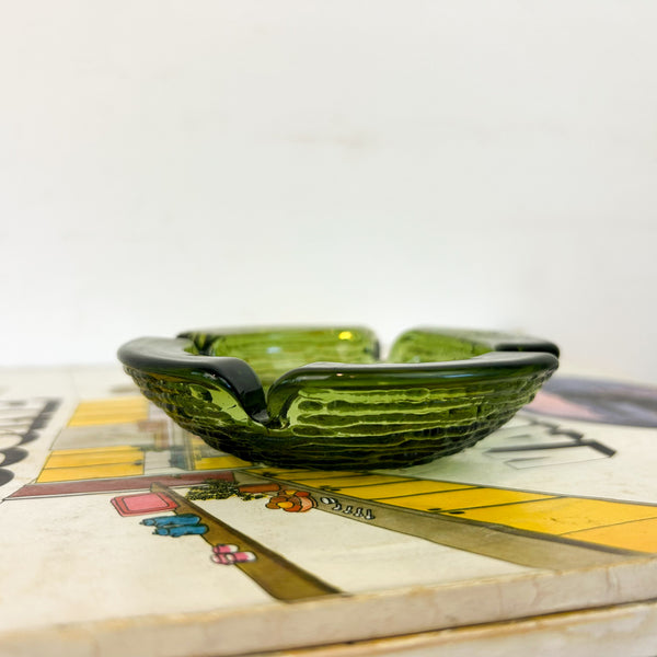 GREEN GLASS ASHTRAY - HEY JUDE WORKSHOP • Vintage furniture & objects Melbourne