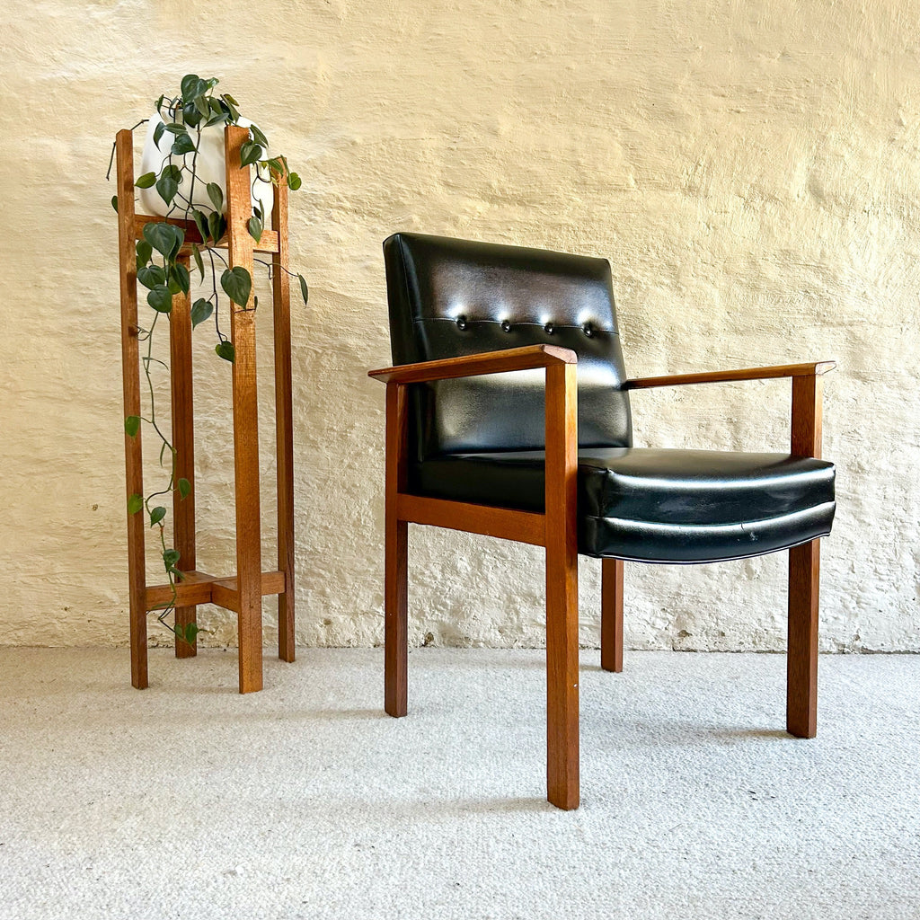 BLACK VINYL CHAIR - HEY JUDE WORKSHOP • Vintage furniture & objects Melbourne