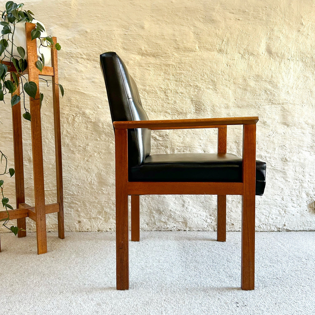BLACK VINYL CHAIR - HEY JUDE WORKSHOP • Vintage furniture & objects Melbourne
