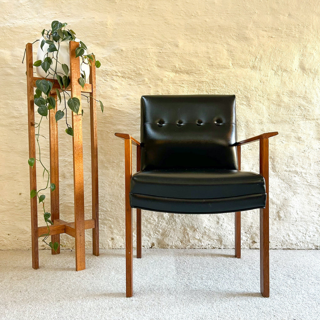 BLACK VINYL CHAIR - HEY JUDE WORKSHOP • Vintage furniture & objects Melbourne