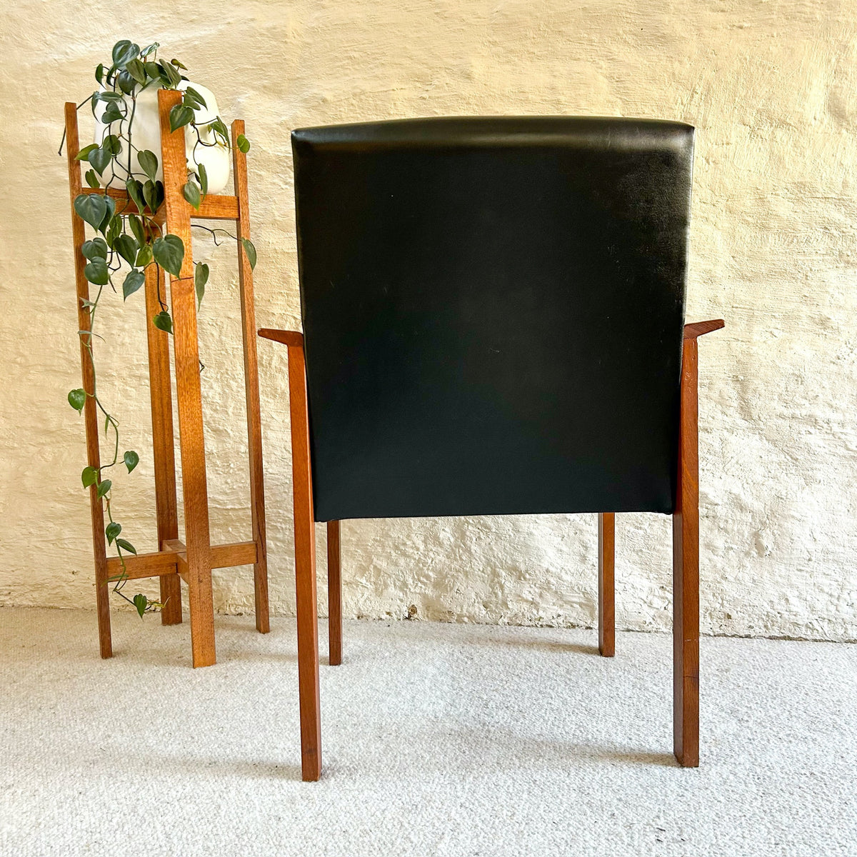 BLACK VINYL CHAIR - HEY JUDE WORKSHOP • Vintage furniture & objects Melbourne