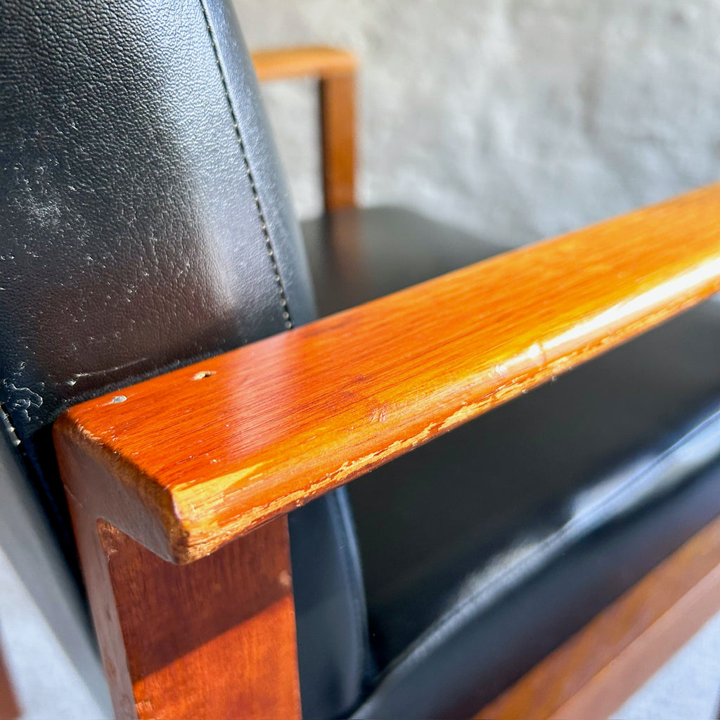 BLACK VINYL CHAIR - HEY JUDE WORKSHOP • Vintage furniture & objects Melbourne