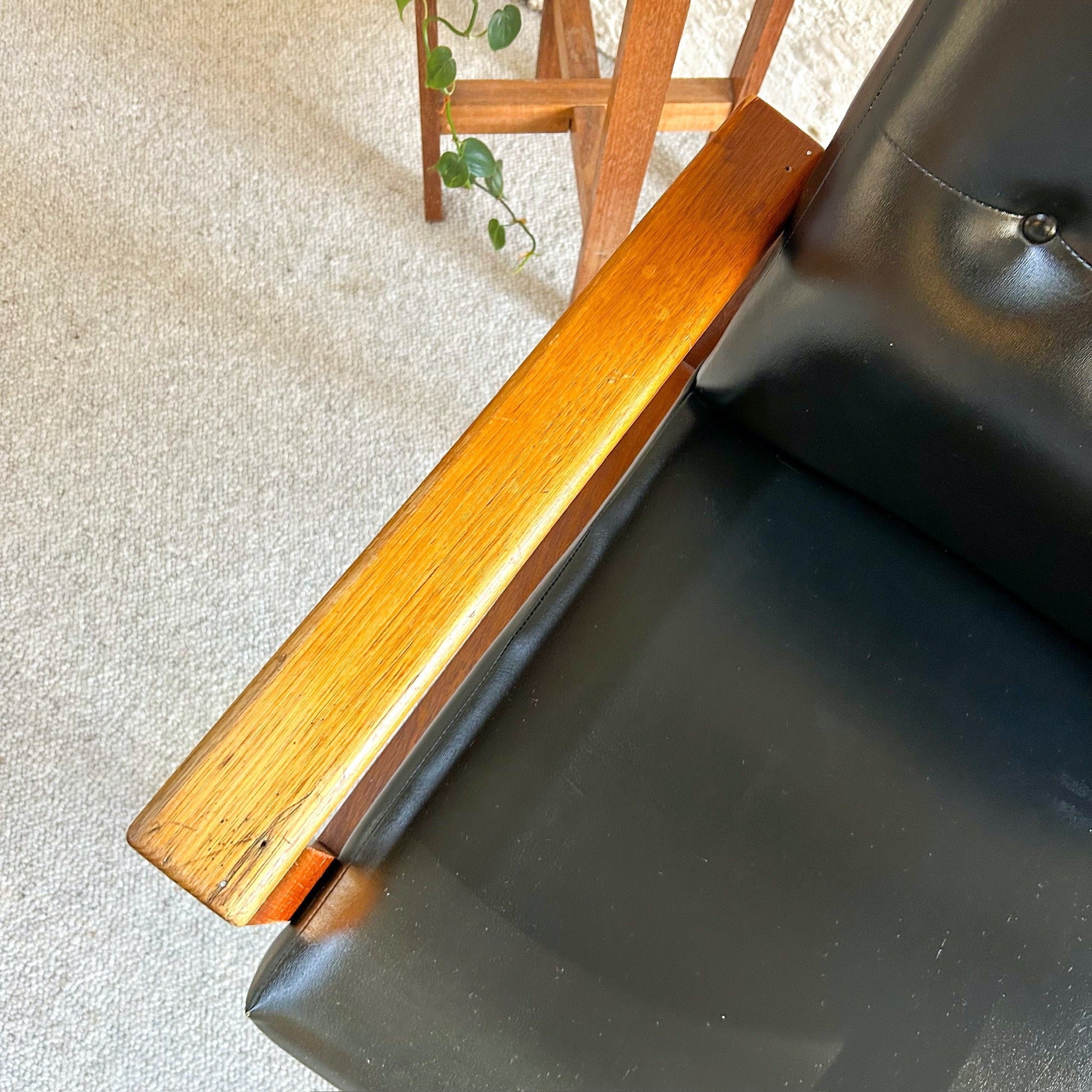 BLACK VINYL CHAIR - HEY JUDE WORKSHOP • Vintage furniture & objects Melbourne