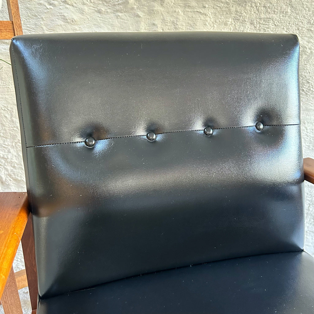 BLACK VINYL CHAIR - HEY JUDE WORKSHOP • Vintage furniture & objects Melbourne