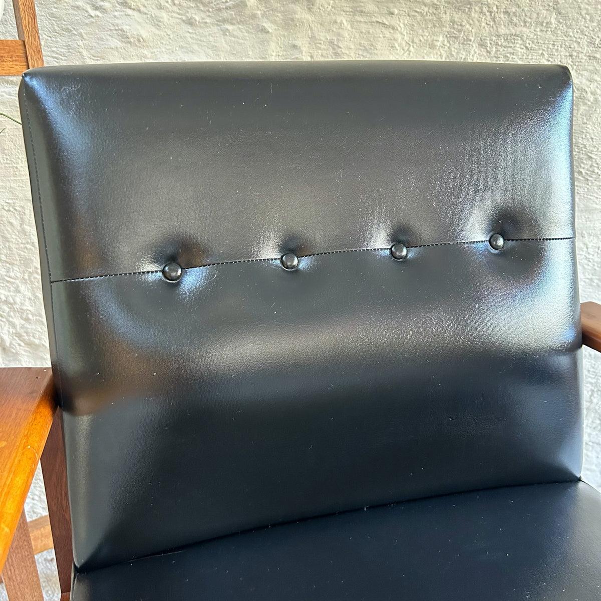 BLACK VINYL CHAIR - HEY JUDE WORKSHOP • Vintage furniture & objects Melbourne