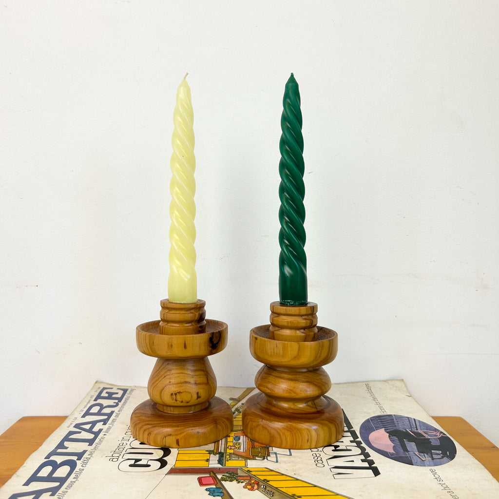 WOODEN CANDLE HOLDERS - HEY JUDE WORKSHOP • Vintage furniture & objects Melbourne