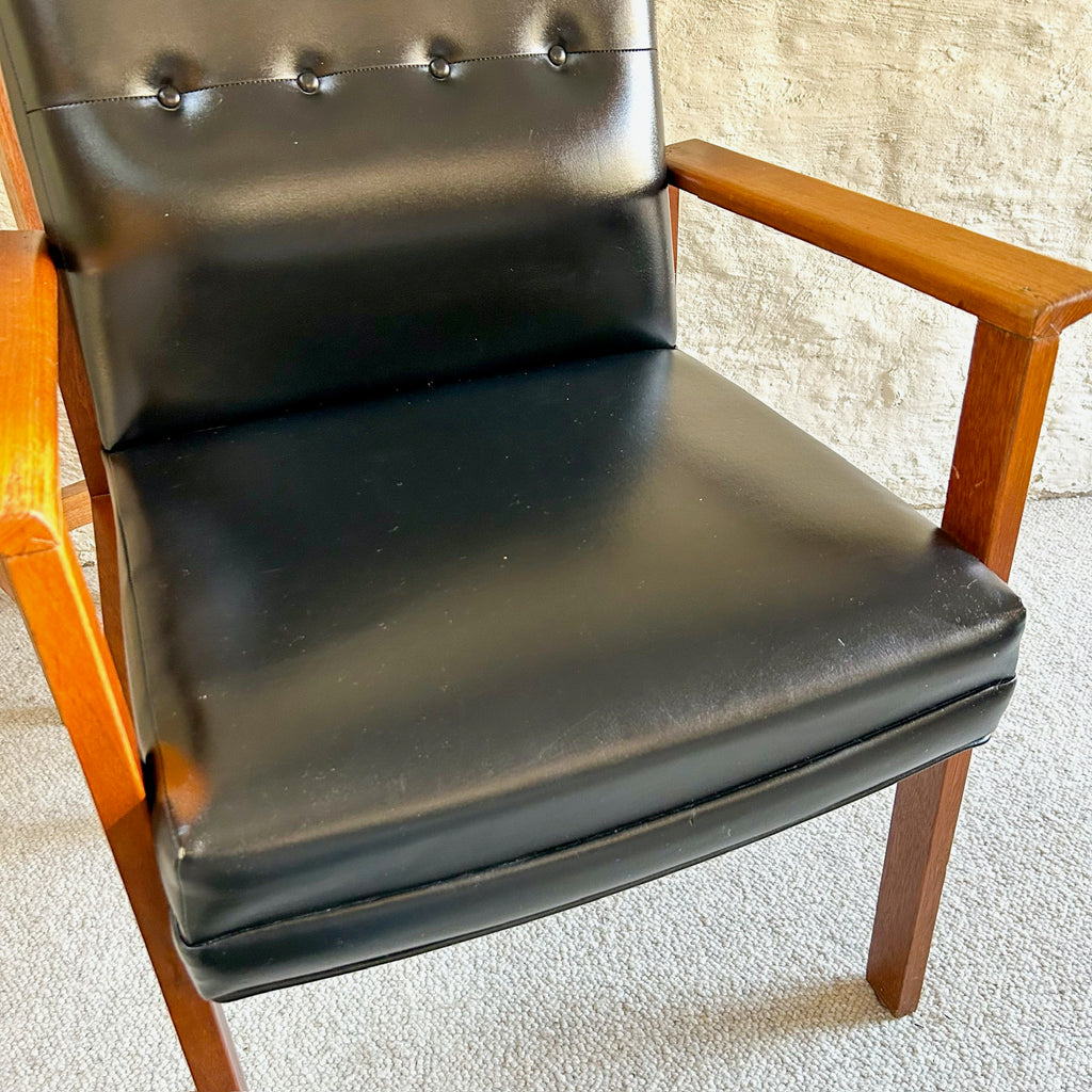 BLACK VINYL CHAIR - HEY JUDE WORKSHOP • Vintage furniture & objects Melbourne
