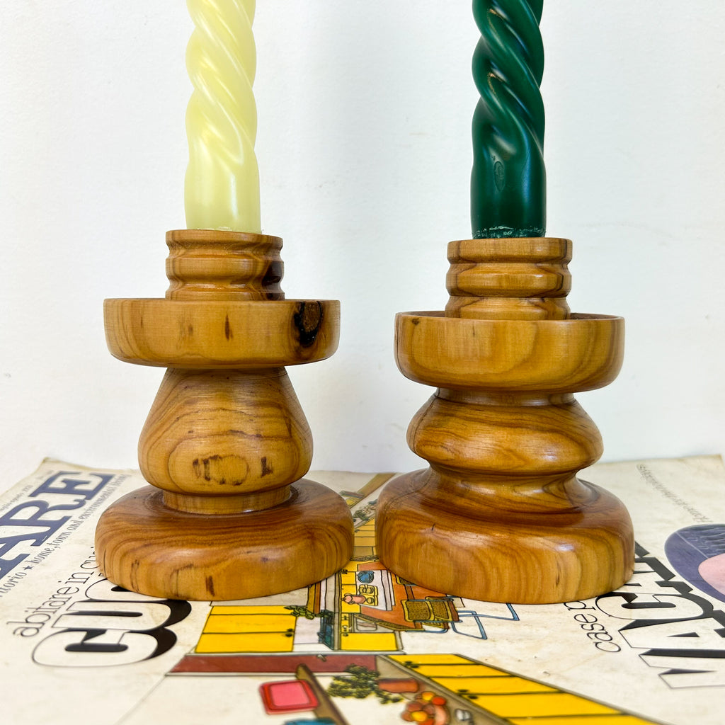 WOODEN CANDLE HOLDERS - HEY JUDE WORKSHOP • Vintage furniture & objects Melbourne