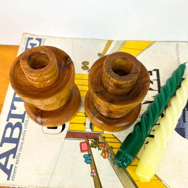 WOODEN CANDLE HOLDERS - HEY JUDE WORKSHOP • Vintage furniture & objects Melbourne