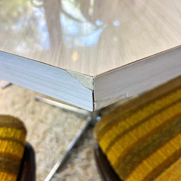 HEXAGONAL DINING TABLE WITH VINYL CHAIRS