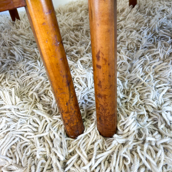 MID CENTURY GREEN VINYL ARMCHAIRS