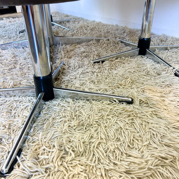 HEXAGONAL DINING TABLE WITH VINYL CHAIRS