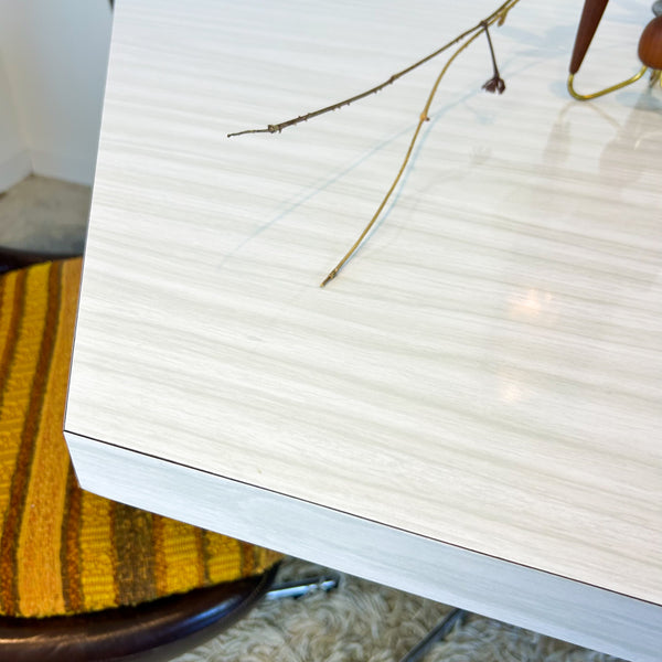 HEXAGONAL DINING TABLE WITH VINYL CHAIRS