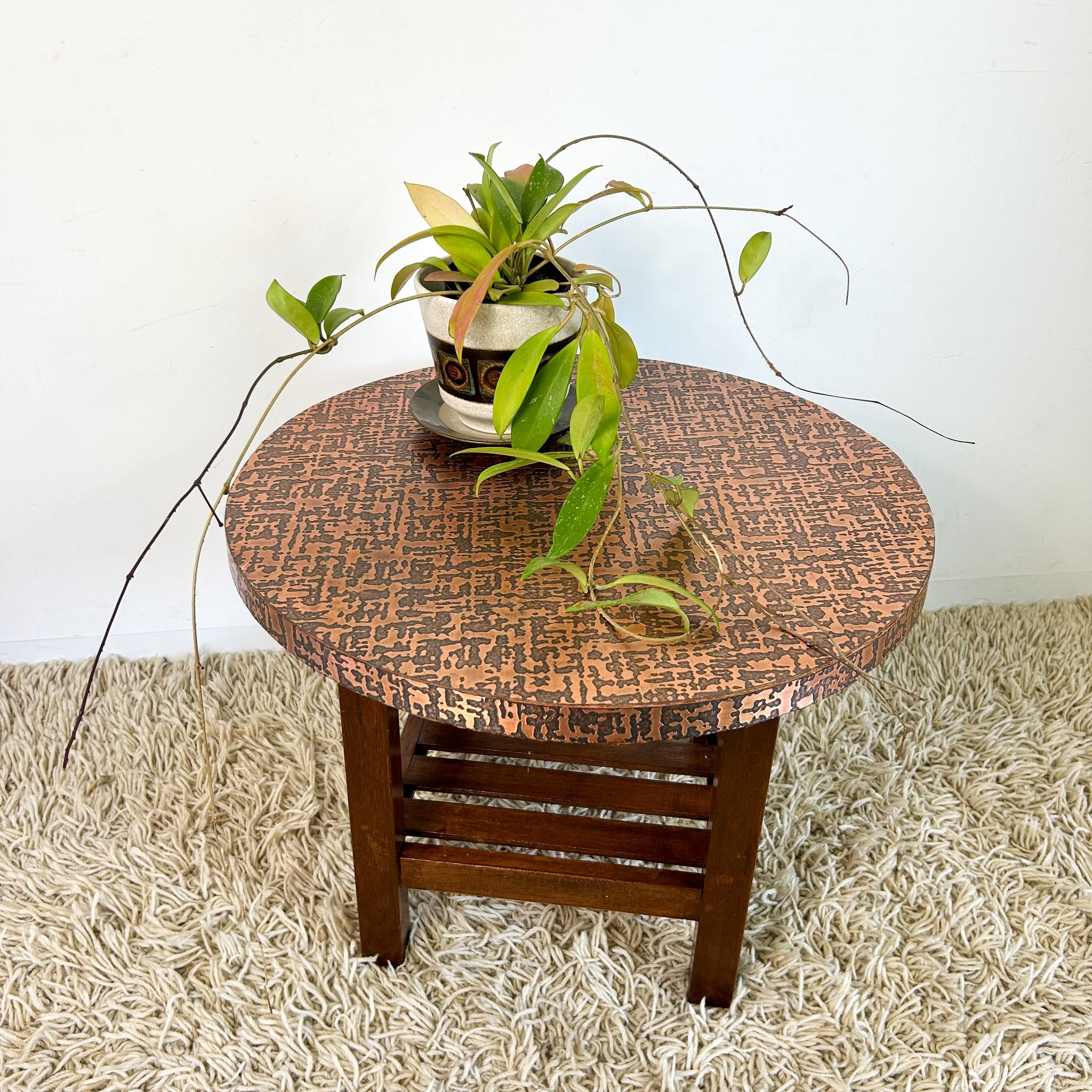 COPPER TOP SIDE TABLE