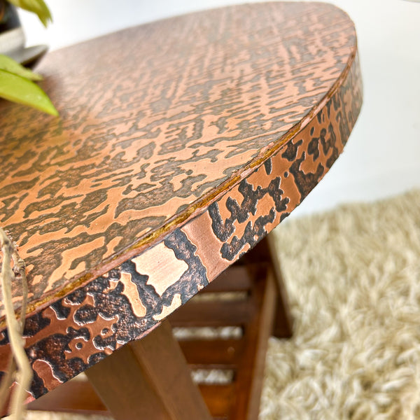 COPPER TOP SIDE TABLE