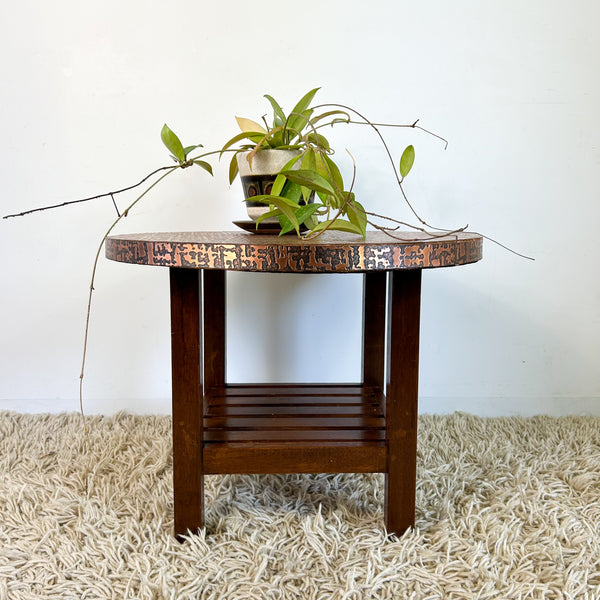 COPPER TOP SIDE TABLE