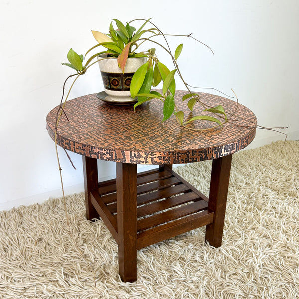 COPPER TOP SIDE TABLE