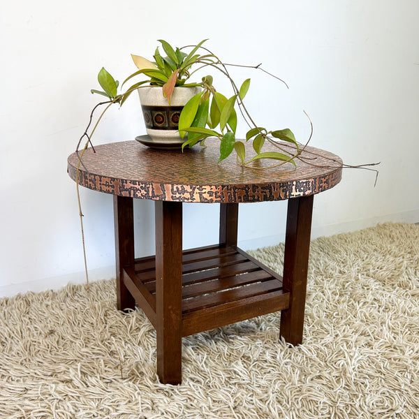 COPPER TOP SIDE TABLE