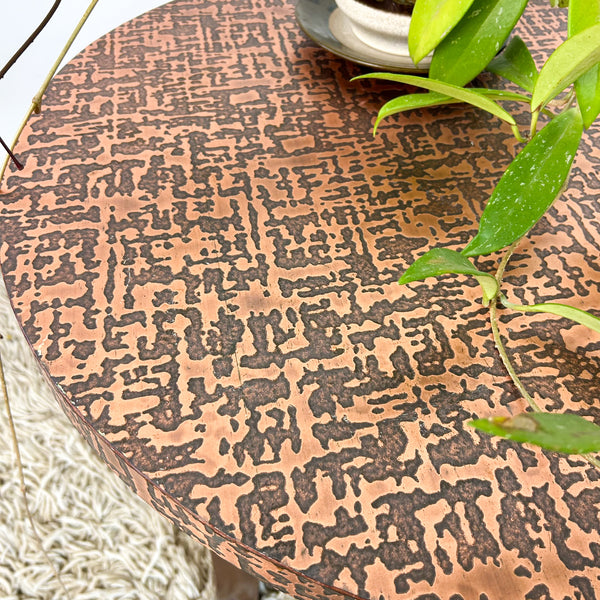 COPPER TOP SIDE TABLE