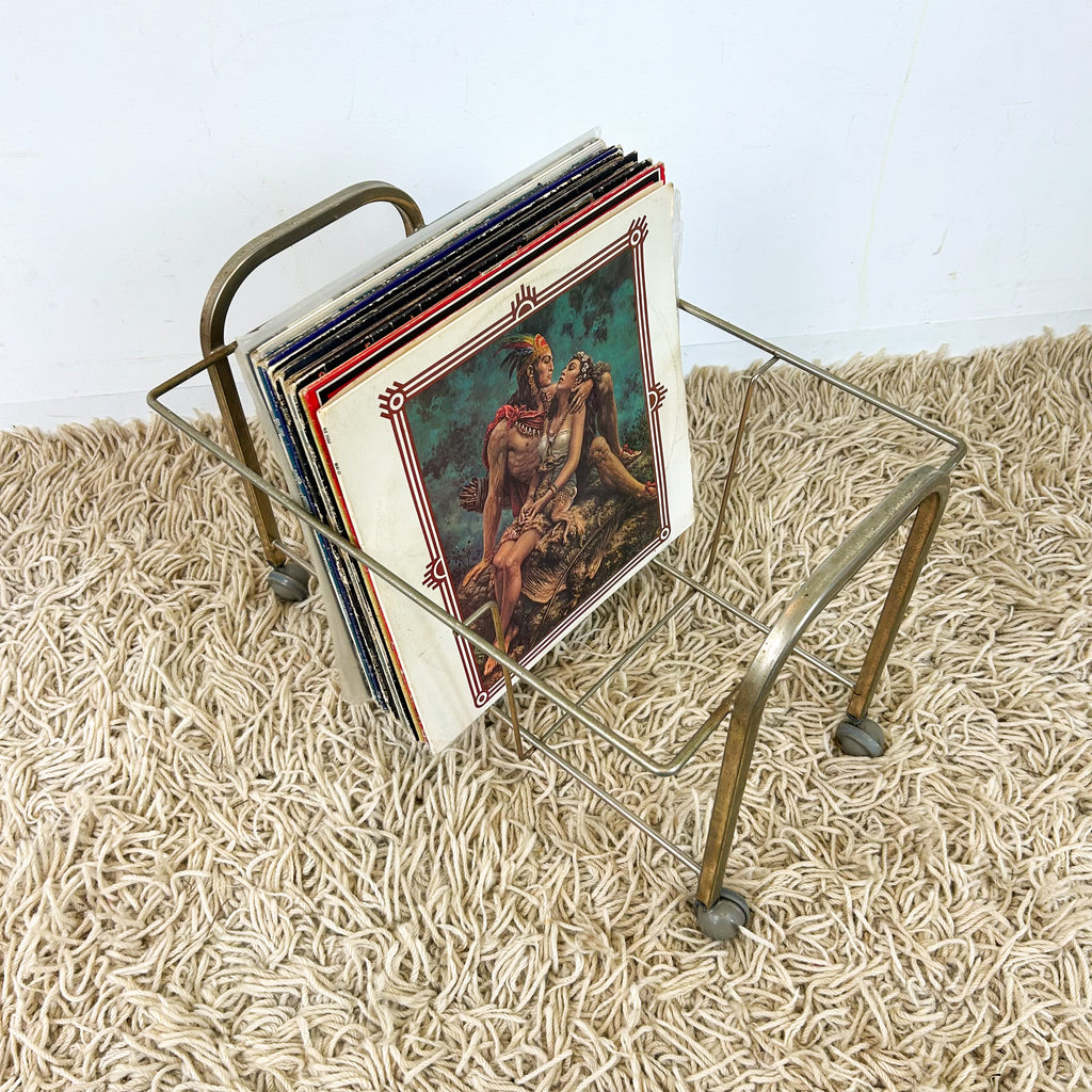 BRASS VINYL RECORD RACK - HEY JUDE WORKSHOP • Vintage furniture & objects Melbourne