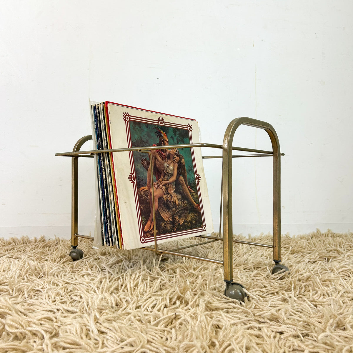 BRASS VINYL RECORD RACK - HEY JUDE WORKSHOP • Vintage furniture & objects Melbourne