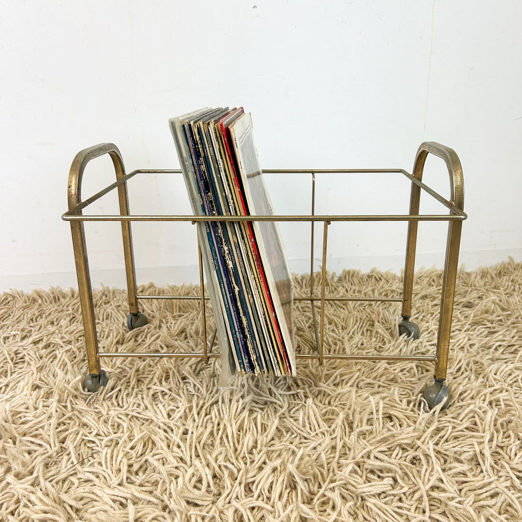 BRASS VINYL RECORD RACK - HEY JUDE WORKSHOP • Vintage furniture & objects Melbourne