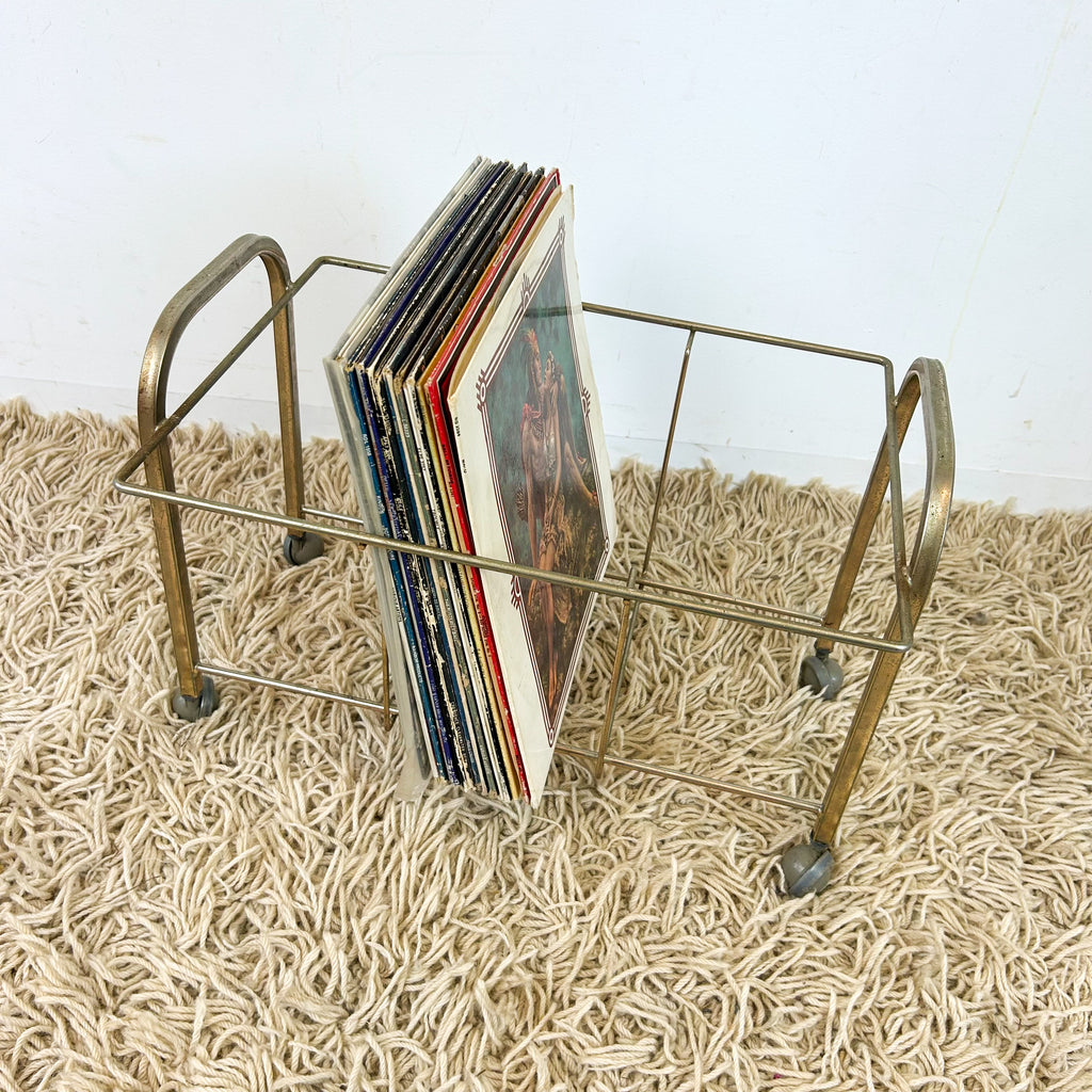 BRASS VINYL RECORD RACK - HEY JUDE WORKSHOP • Vintage furniture & objects Melbourne