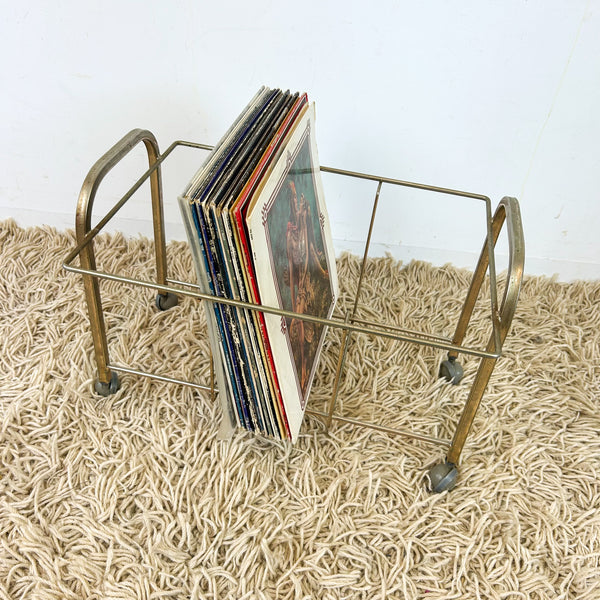 BRASS VINYL RECORD RACK