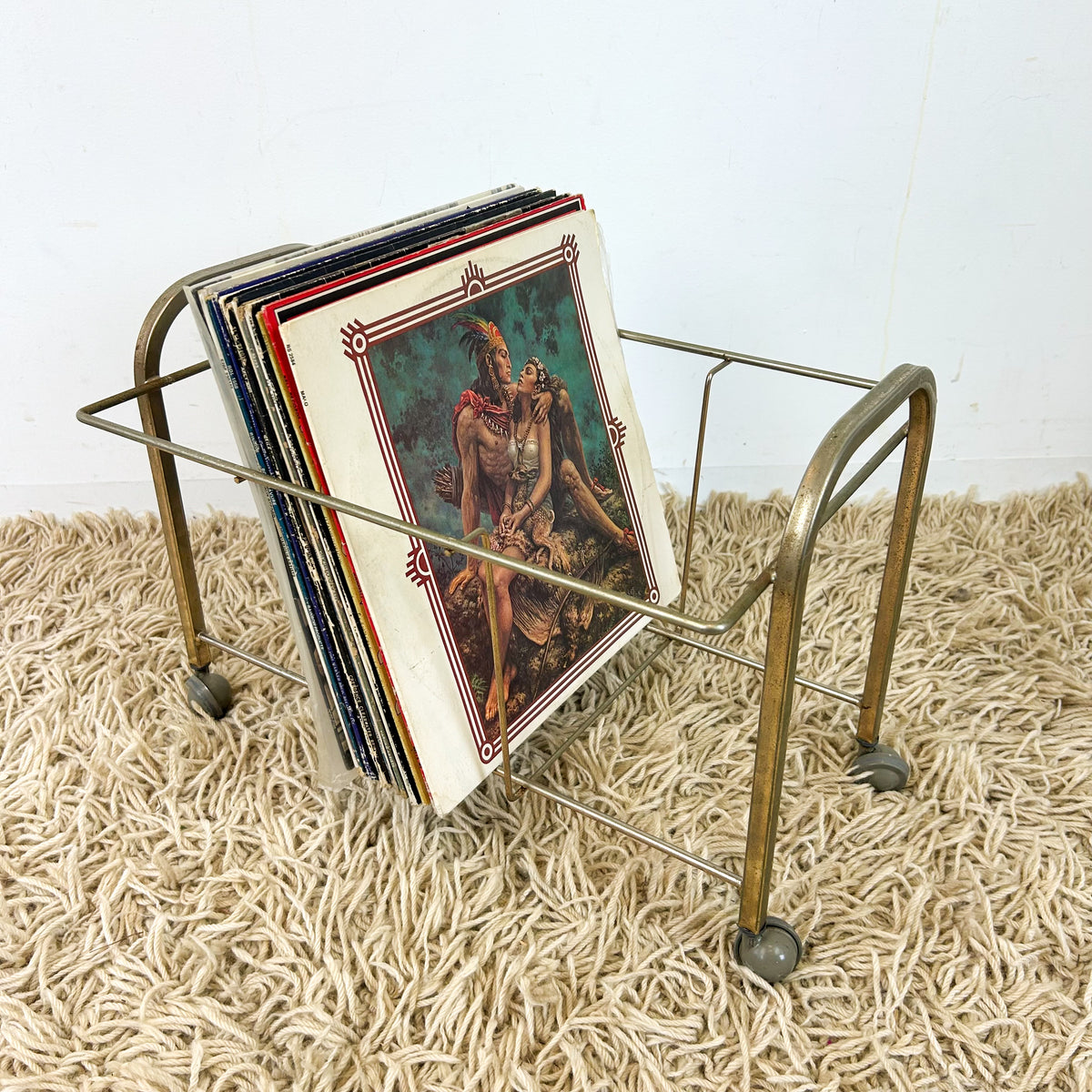 BRASS VINYL RECORD RACK - HEY JUDE WORKSHOP • Vintage furniture & objects Melbourne