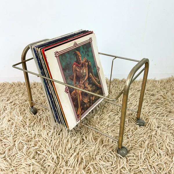 BRASS VINYL RECORD RACK