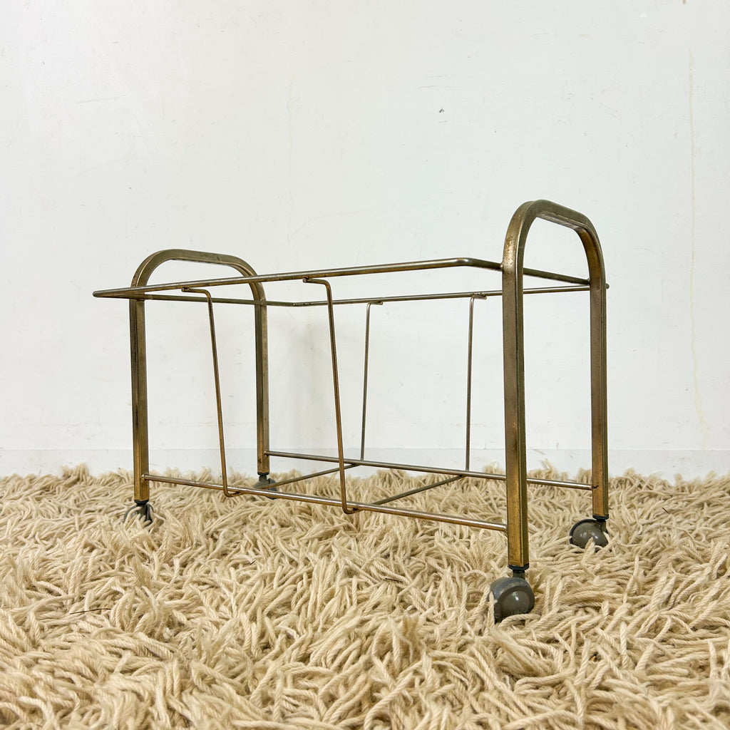BRASS VINYL RECORD RACK - HEY JUDE WORKSHOP • Vintage furniture & objects Melbourne