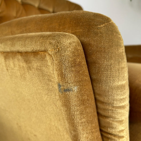 GOLD VELOUR ARMCHAIRS