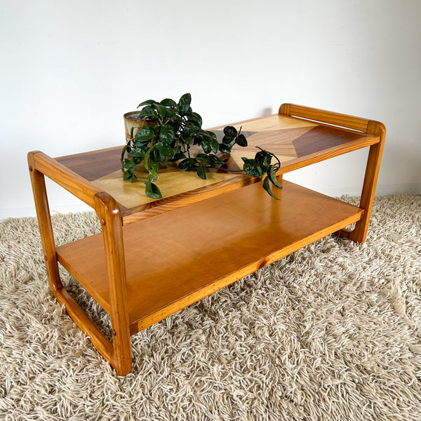 PINE INLAID COFFEE TABLE