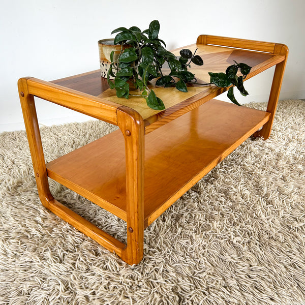 PINE INLAID COFFEE TABLE