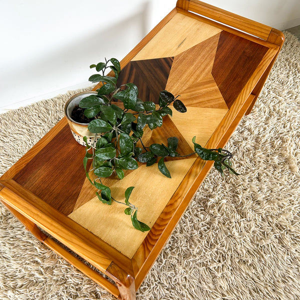 PINE INLAID COFFEE TABLE