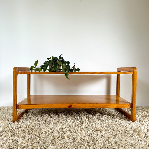 PINE INLAID COFFEE TABLE