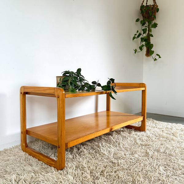 PINE INLAID COFFEE TABLE