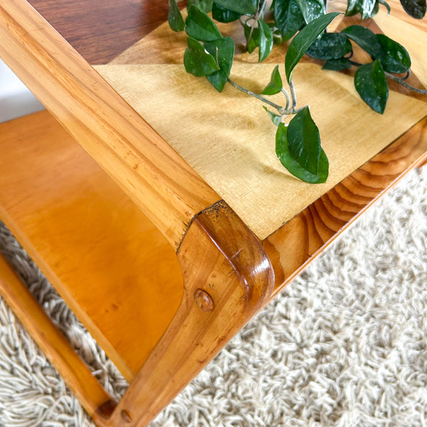 PINE INLAID COFFEE TABLE