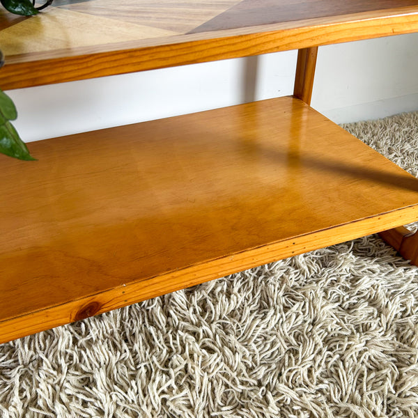 PINE INLAID COFFEE TABLE