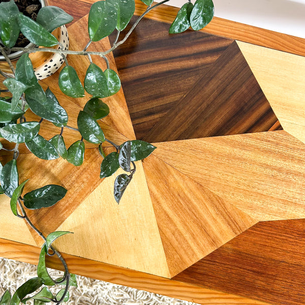 PINE INLAID COFFEE TABLE