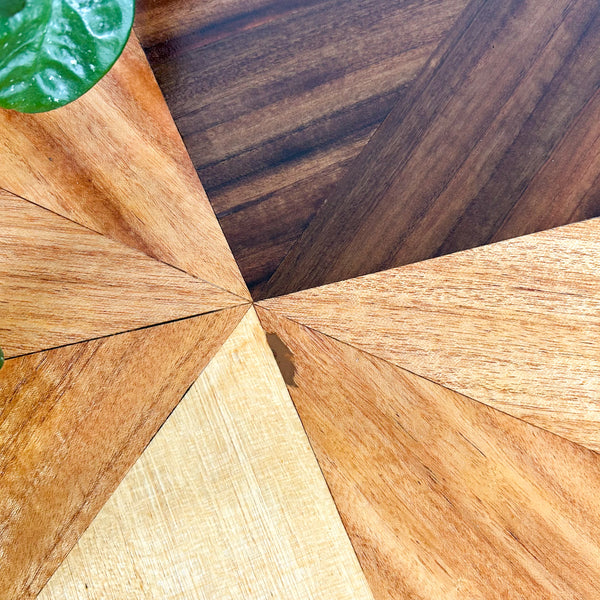 PINE INLAID COFFEE TABLE