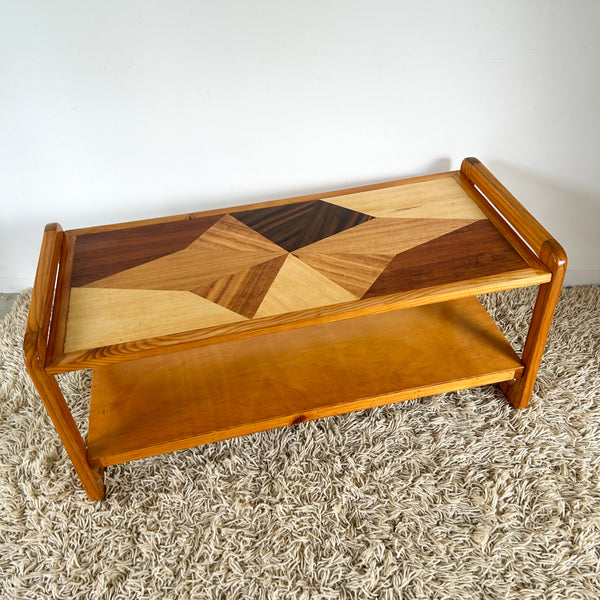 PINE INLAID COFFEE TABLE