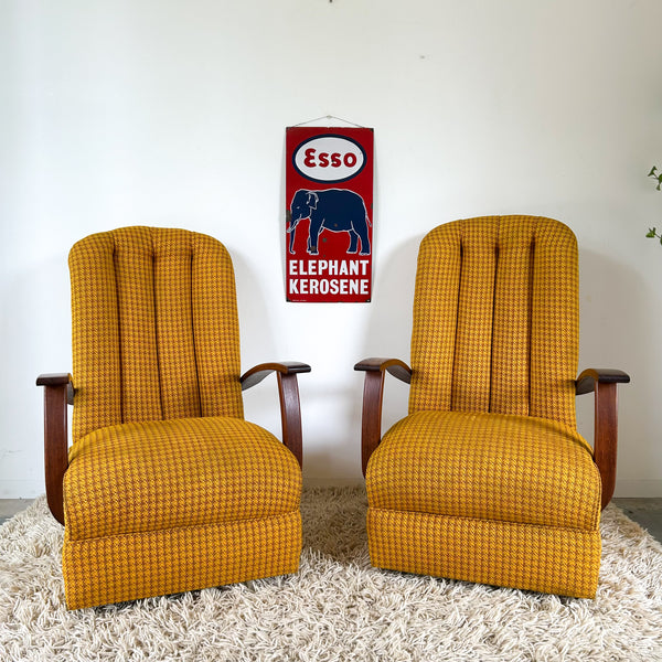 BOUNCING MUSTARD ARMCHAIRS